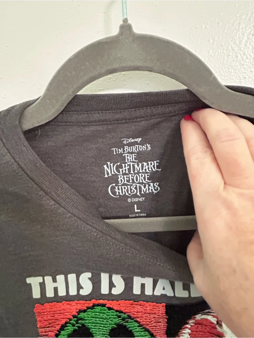 Disney Black 'This Is Halloween' Flip Sequin Tee